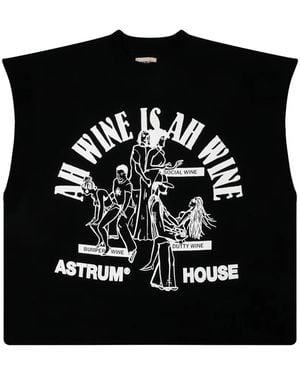 Astrum Ah Wine Graphic-Print Tank Top - Black