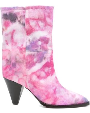 Isabel Marant Tie-Dye Pointed Boots - Pink