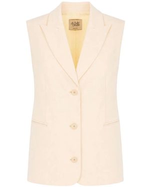 LE SULLY STUDIO Peak-Lapel Sleeveless Jacket - White