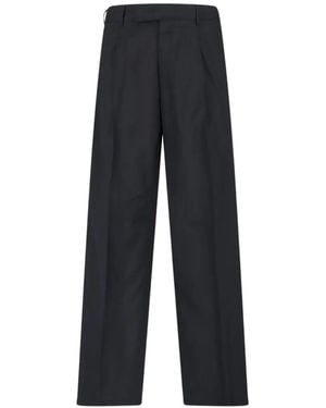 PT Torino Pleated-Detail Wool Trousers - Blue