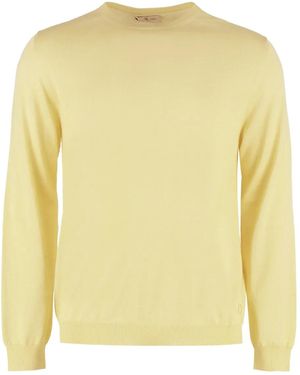 THE (Alphabet) Ribbed-Trim Jumper - Yellow