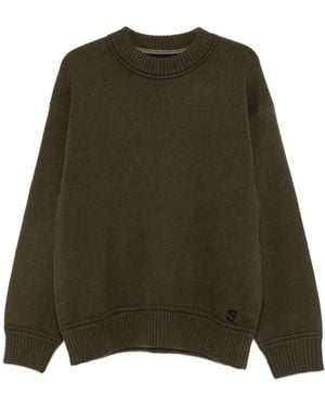 Sacai Maglione Con Rifinitura A Coste - Verde