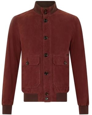 Moorer Pocket Bomber Jacket - Red