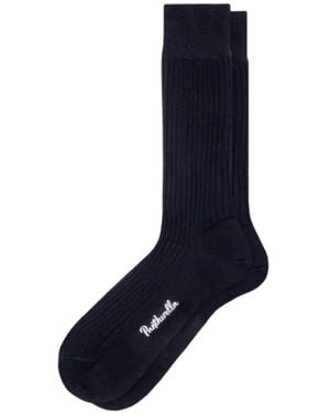 Pantherella Laburnum Ribbed-Knit Socks - Blue
