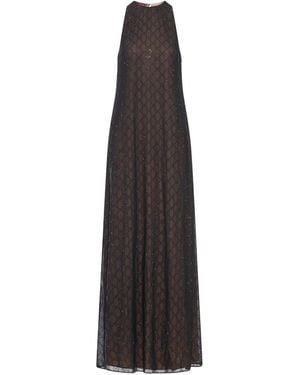 Gucci Silk Georgette Dress With "Gg" Monogram - White