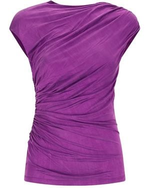 ANDAMANE Haut Drapé À Manches Courtes - Violet