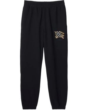 Burberry Equestrian-Knight Check Pants - Black