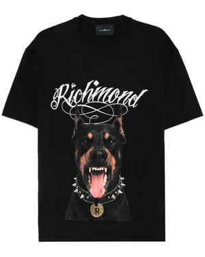John Richmond Graphic-Print T-Shirt - Black