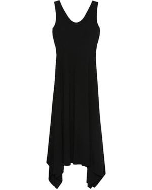 Hamza Asymmetric Sleeveless Dress - Black