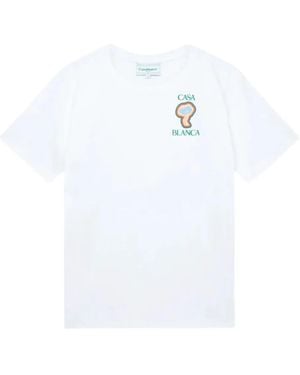 CASABLANCA Mushroom-Print T-Shirt - White