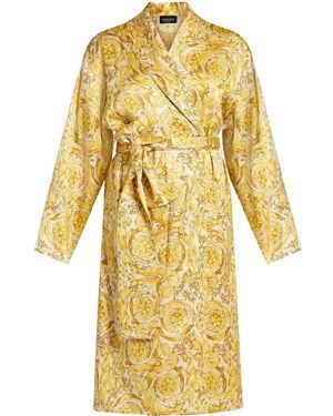 Versace Robe De Chambre À Imprimé Barocco - Jaune