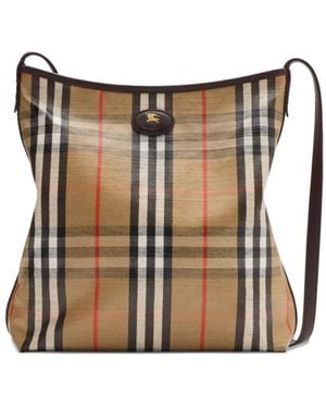 Burberry Highlands Check-Pattern Tote Bag - Black