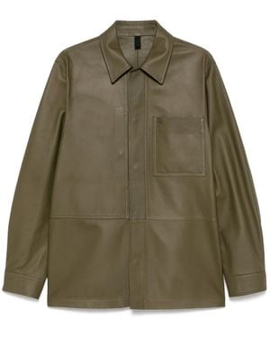 Tagliatore レザーシャツジャケット - グリーン