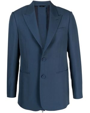 Fendi Peak-Lapels Single-Breasted Blazer - Blue
