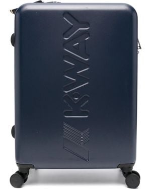 K-Way Koffer Met Logo-Reliëf - Blauw