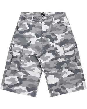 Triple Sevens Short En Cuir À Imprimé Camouflage - Grey