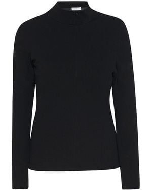 Rosetta Getty Zip-Up Turtleneck Jumper - Black