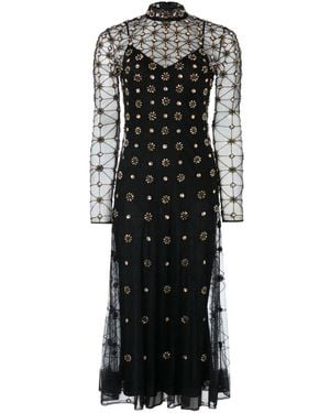 Temperley London Crystals-Embellished Midi Dress - Black