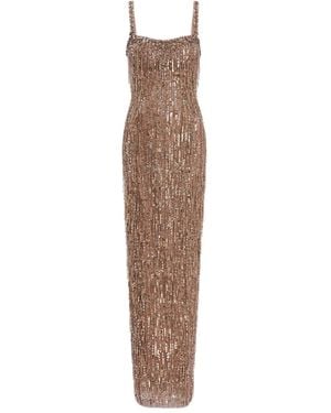 Jenny Packham Robe Longue À Sequins - Neutre