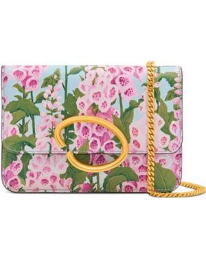 Oscar de la Renta O Pochette Floral Chain Shoulder Bag - White