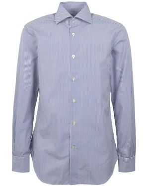 Kiton Gestreept Overhemd - Blauw