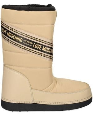 Love Moschino Logo-Print Snow Boots - Natural