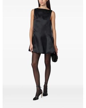 KHAITE Sleeveless Satin-effect Flared Mini Dress - Black