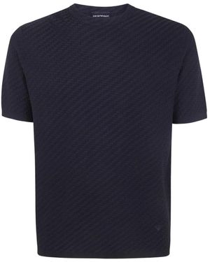 Emporio Armani Textured T-Shirt - Blue