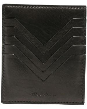 Rick Owens Chevron-Detail Leather Cardholder - Black