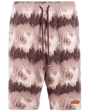 Maison hideout Shorts Con Motivo Nuvole - Neutro