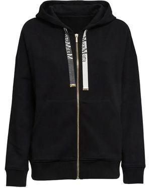 Max Mara Logo Cotton Hoodie - Black