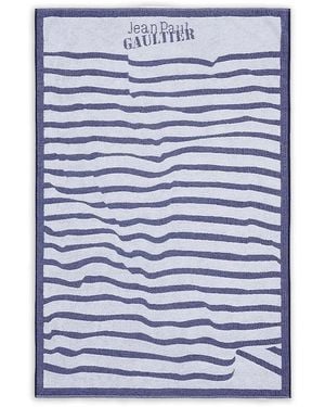 Jean Paul Gaultier Serviette De Plage À Rayures - Bleu