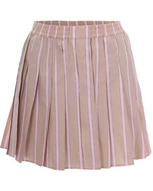 Lacoste Striped Pleated Skirt - Pink