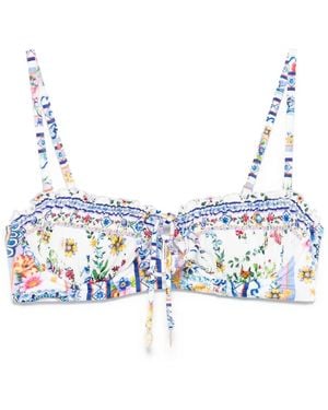 CAMILLA Tie-Front Bikini Top - Blue
