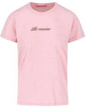 Mother The Boxy Goodie Goodie Slogan-Print T-Shirt - Pink
