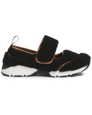 Marni Shearling Mary Jane Running Trainers - Black