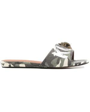 Kurt Geiger Eagle-Head Camouflage Sandals - White