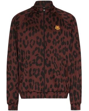 KENZO Leopard Print Track Jacket - Black
