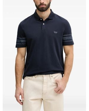 Guess Stripe-Detail Polo Shirt - Blue
