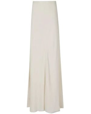 Alberta Ferretti Long Straight Skirt - White