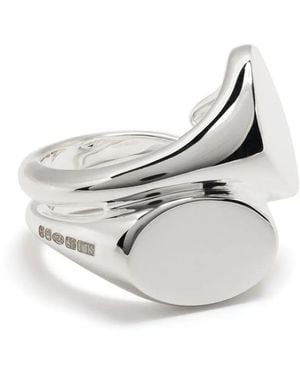 SWEETLIMEJUICE Logo-Engraved Signet Ring - White