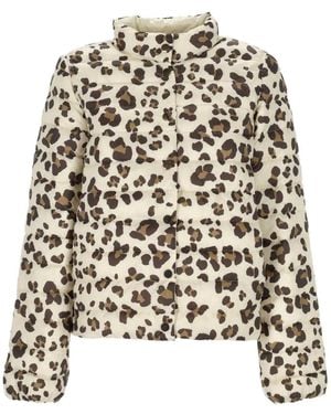 Marella Leopard-Print Quilted Jacket - White