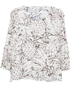 Robert Friedman Pineapple-Print Blouse - White