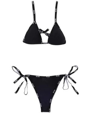 Gcds Bikini con tira del logo - Negro