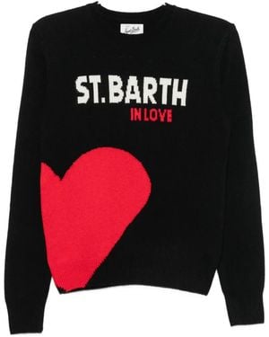 MC2 Saint Barth Heart-Intarsia Sweater - Black