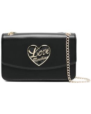 Love Moschino Heart-Plaque Cross Body Bag - Black