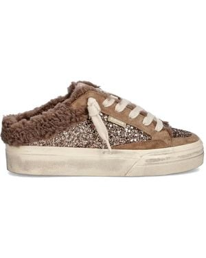 Crime London Soho Sabot Slip-On Platform Trainers - Brown