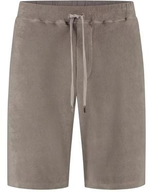Fedeli Drawstring Patch-Pocket Shorts - Grey