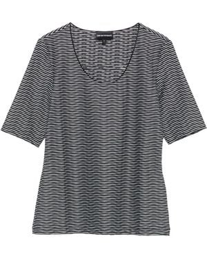 Emporio Armani ストライプ Tシャツ - グレー