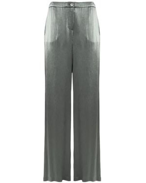 Nenette Crinkle-Satin Wide-Leg Trousers - Grey